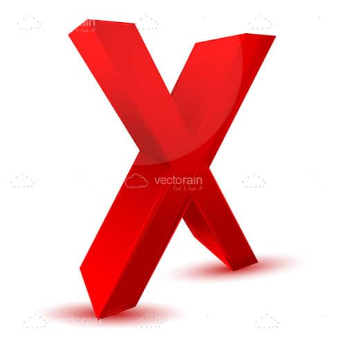 Red X or Cross with Depth Effect